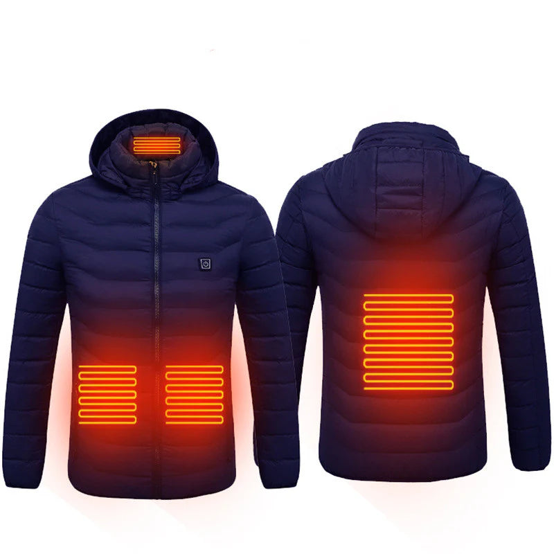 Men's USB Electric Heated Jacket - Thermal Cotton Coat for Winter Wear