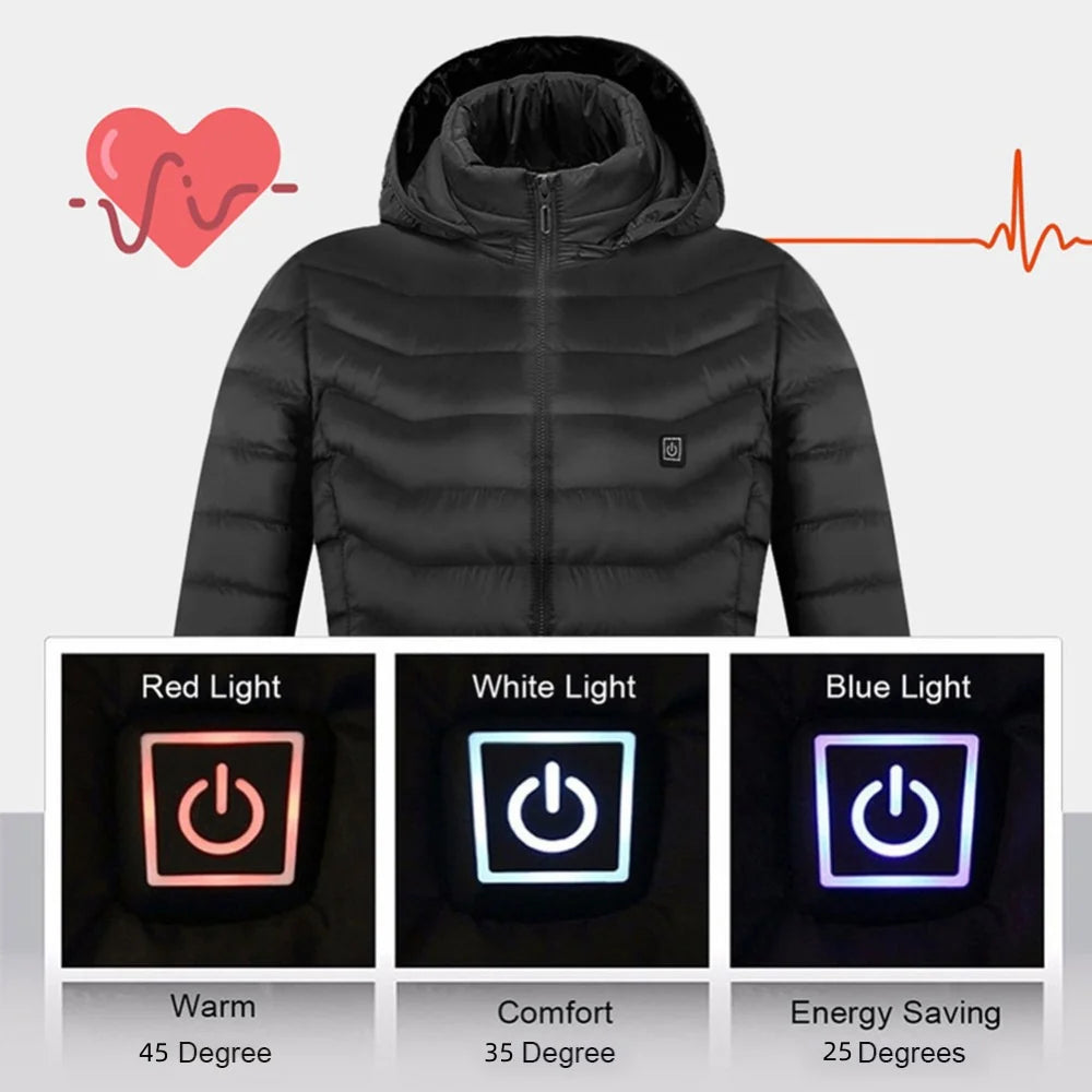 Men's USB Electric Heated Jacket - Thermal Cotton Coat for Winter Wear