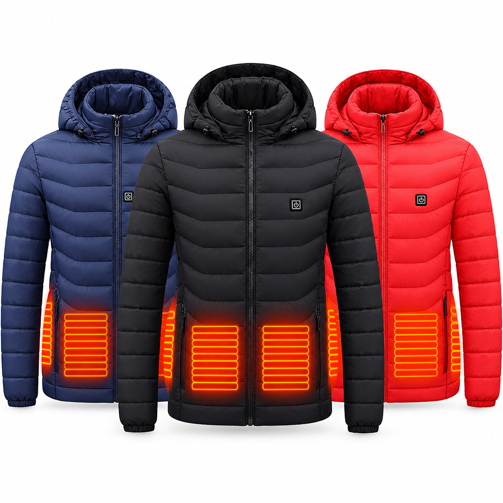 Men's USB Electric Heated Jacket - Thermal Cotton Coat for Winter Wear