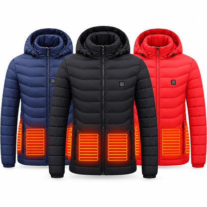Men's USB Electric Heated Jacket - Thermal Cotton Coat for Winter Wear