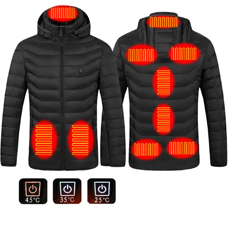 Men's USB Electric Heated Jacket - Thermal Cotton Coat for Winter Wear