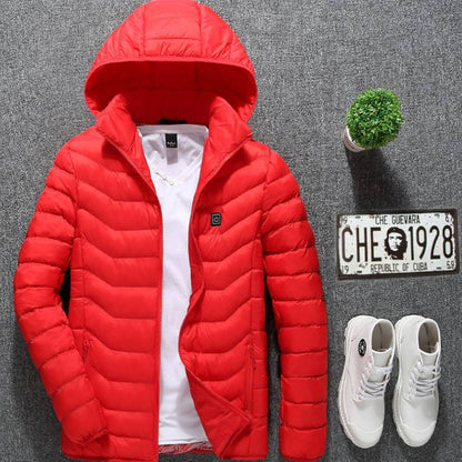Men's USB Electric Heated Jacket - Thermal Cotton Coat for Winter Wear