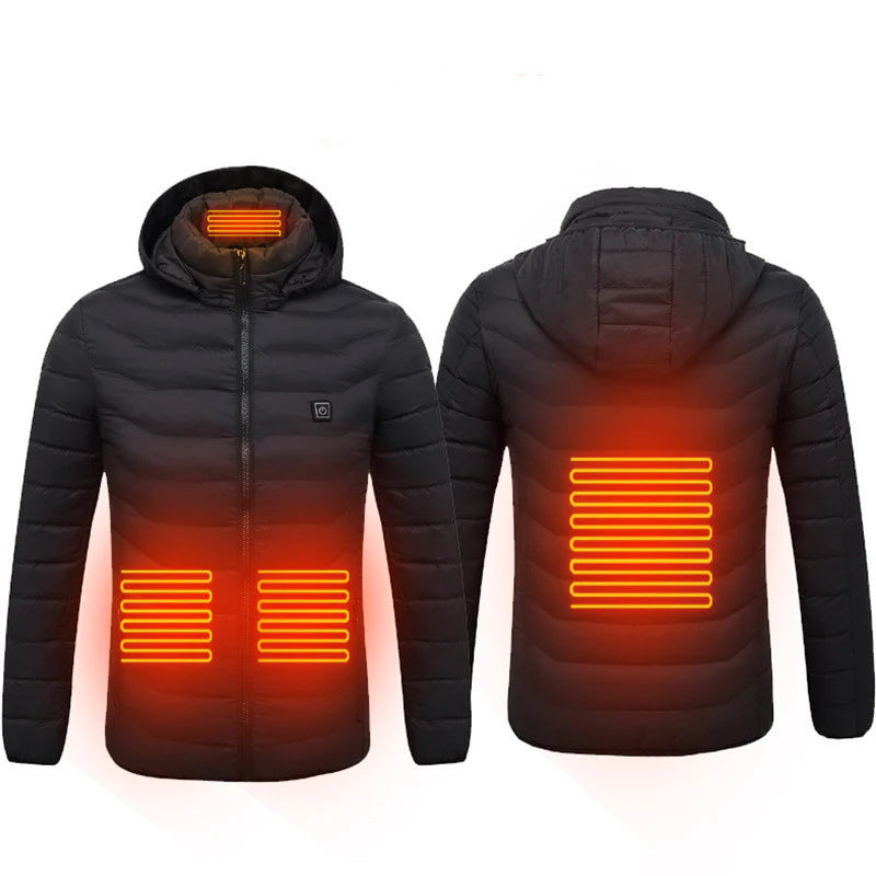 Men's USB Electric Heated Jacket - Thermal Cotton Coat for Winter Wear